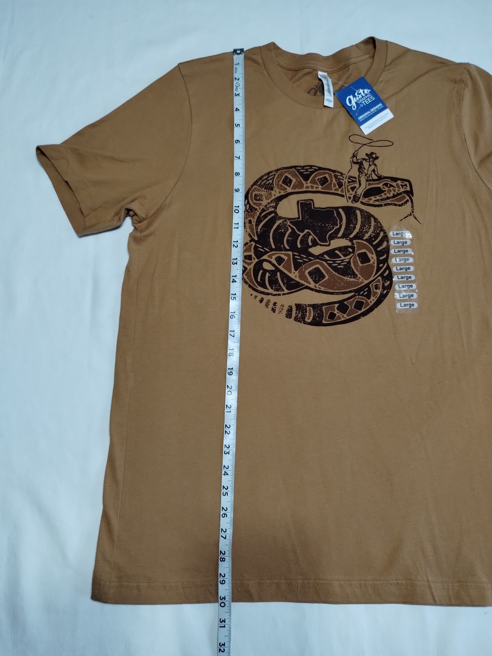 Men's Short Sleeve Graphic Tee in Brown with Snake Design - Picture 3 of 9